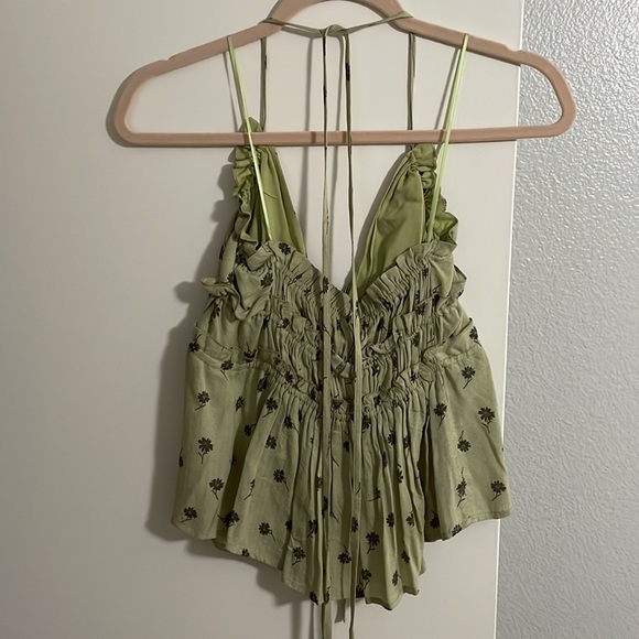 Skylar + Madison green floral halter top - Picture 3 of 4